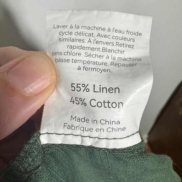 Lintico Linen Simple Button Fly Trouser HEIDI Women L Forest Green Coast Minimal - Picture 7 of 9